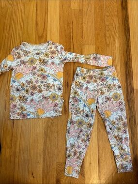 Posh Peanut Floral Sunrise Pajama Set - Pink, Yellow, Blue, Cream